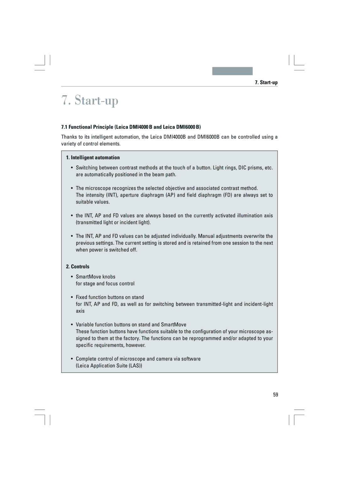 Leica DMI4000B, DMI3000B manual Start-up, Functional Principle Leica DMI4000 B and Leica DMI6000 B, Intelligent automation 