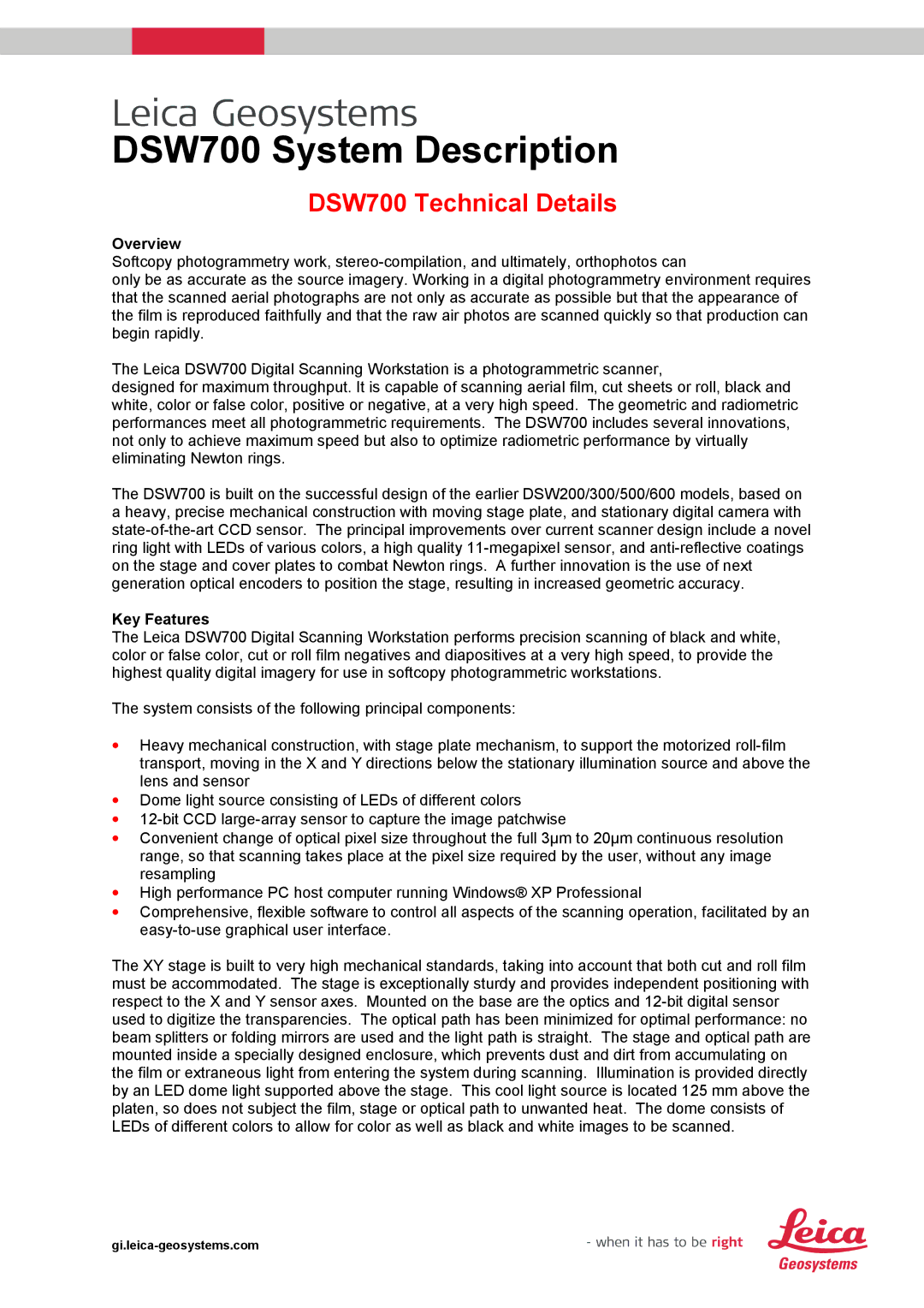 Leica manual DSW700 System Description 