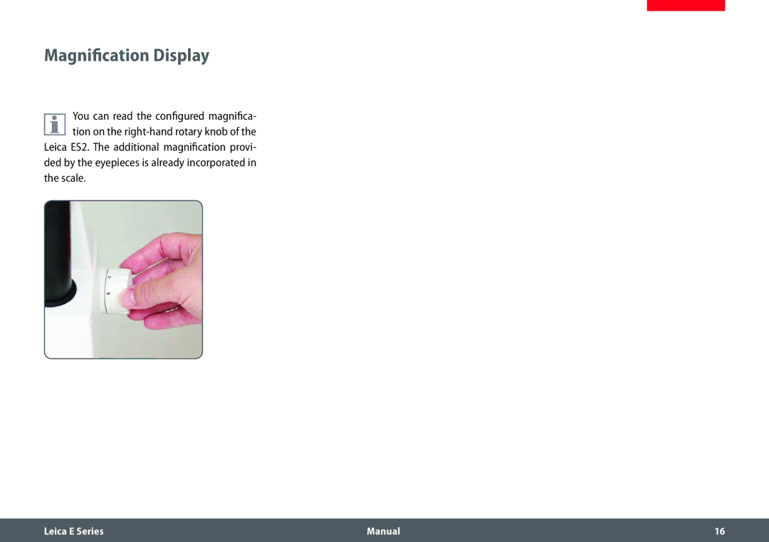 Leica EZ4 HD manual Magnification Display, Ded by the eyepieces is already incorporated in the scale 