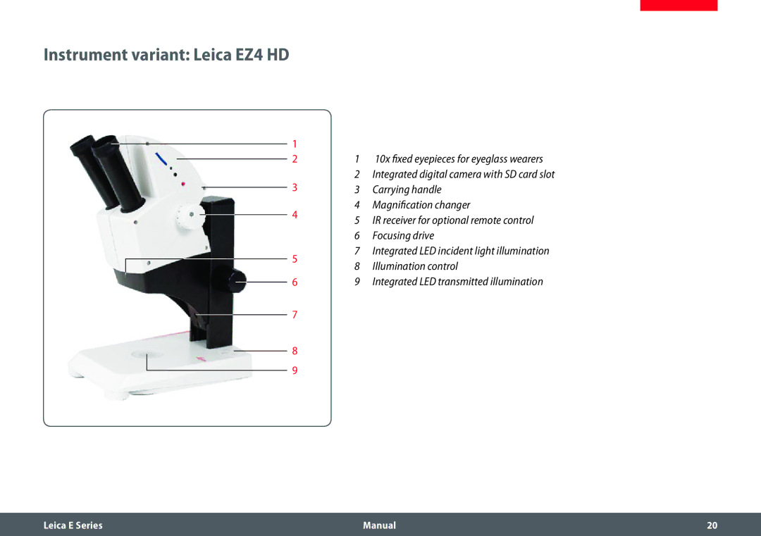 Leica manual Instrument variant Leica EZ4 HD 