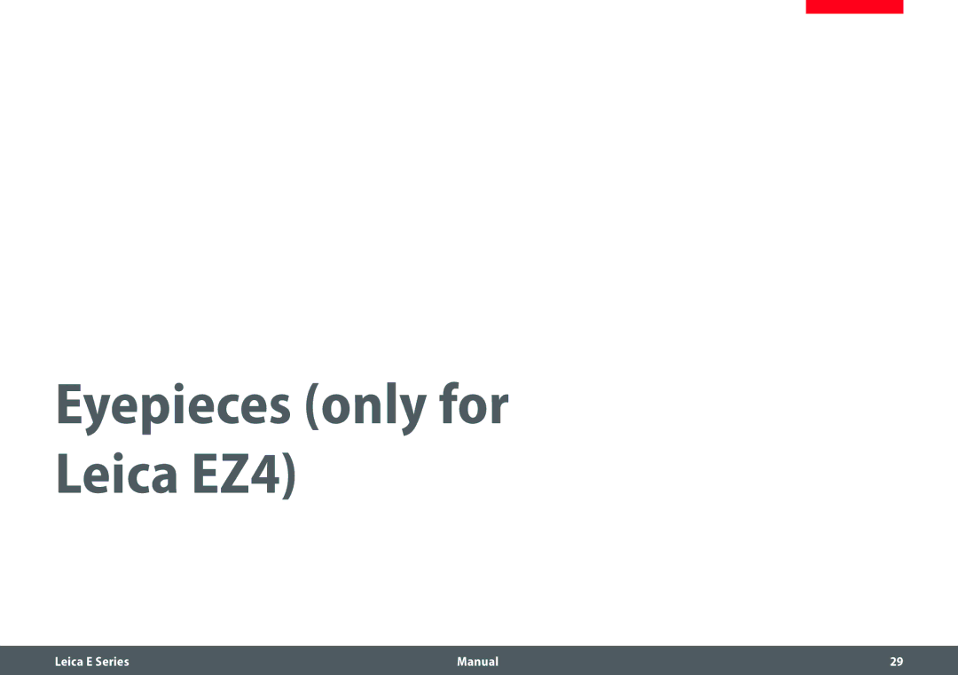 Leica EZ4 HD manual Eyepieces only for Leica EZ4 