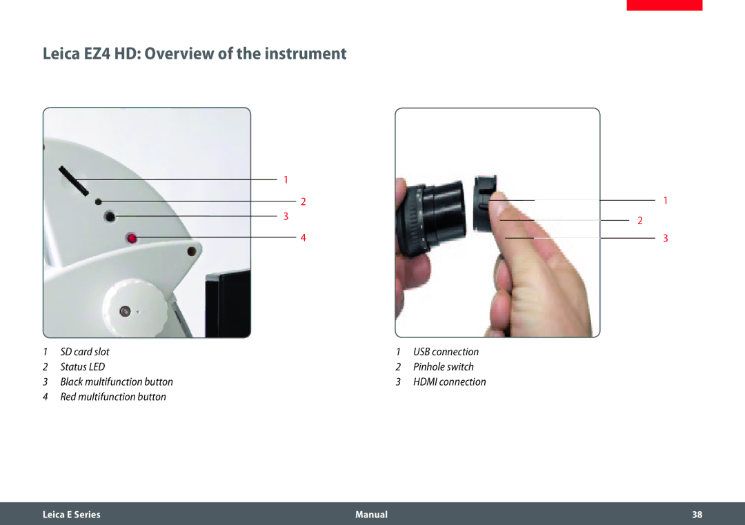 Leica manual Leica EZ4 HD Overview of the instrument 