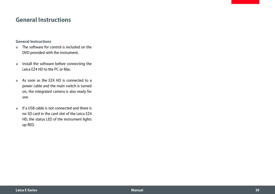 Leica EZ4 HD manual General Instructions 