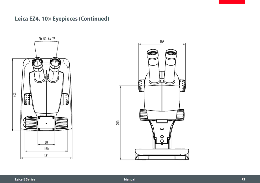 Leica EZ4 HD manual Leica EZ4, 10× Eyepieces 