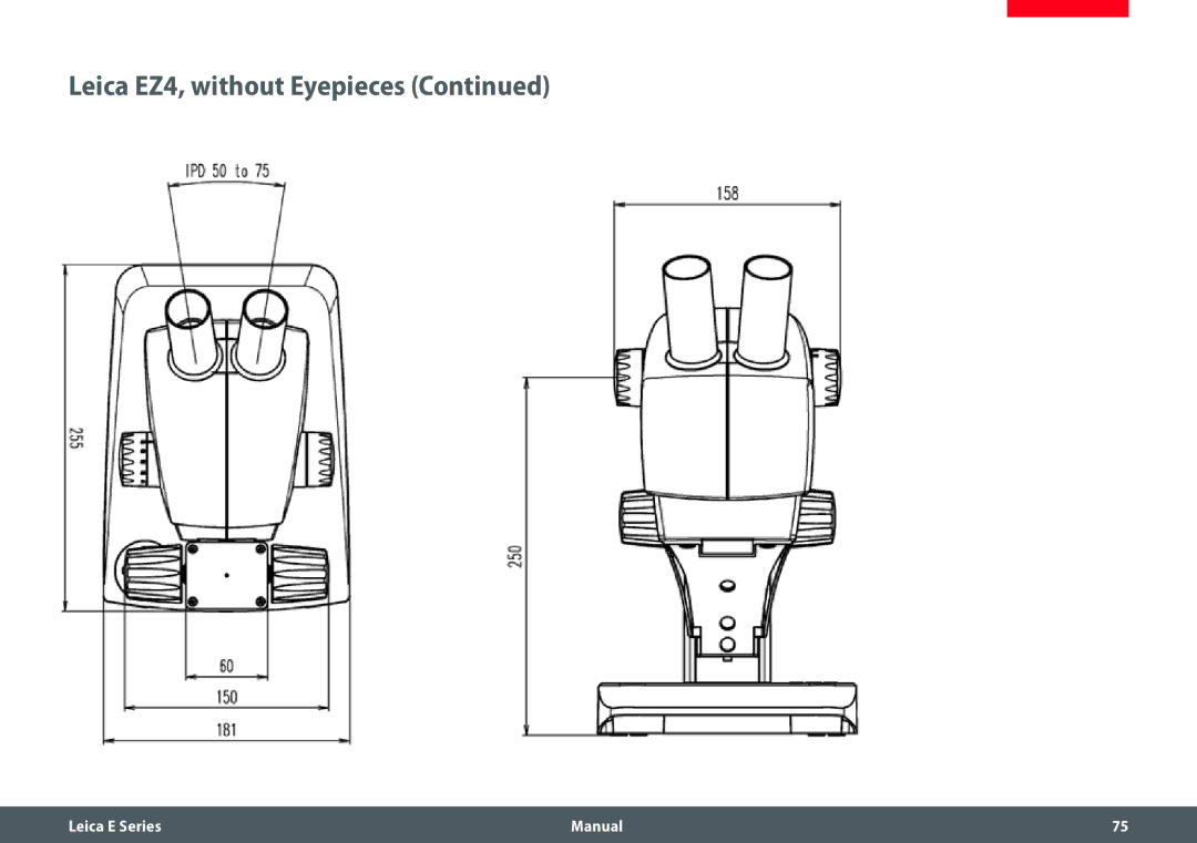 Leica EZ4 HD manual Leica EZ4, without Eyepieces 