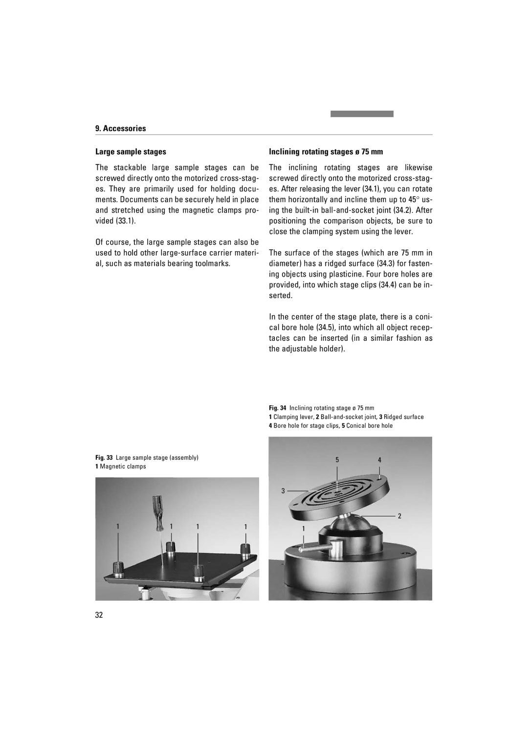 Leica FSC Es. They are primarily used for holding docu, Vided, Al, such as materials bearing toolmarks, Serted 