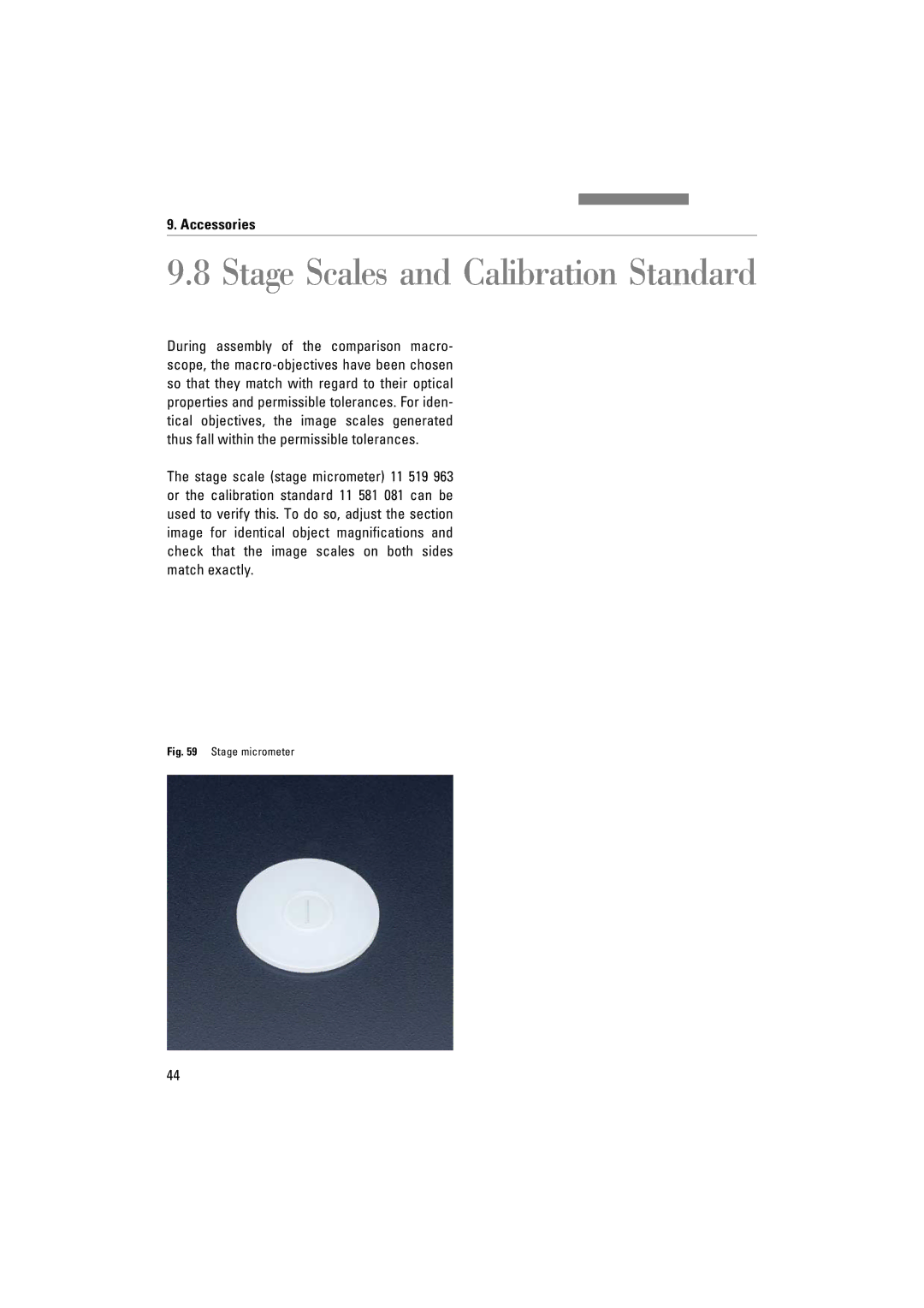 Leica FSC manuel dutilisation Stage Scales and Calibration Standard 