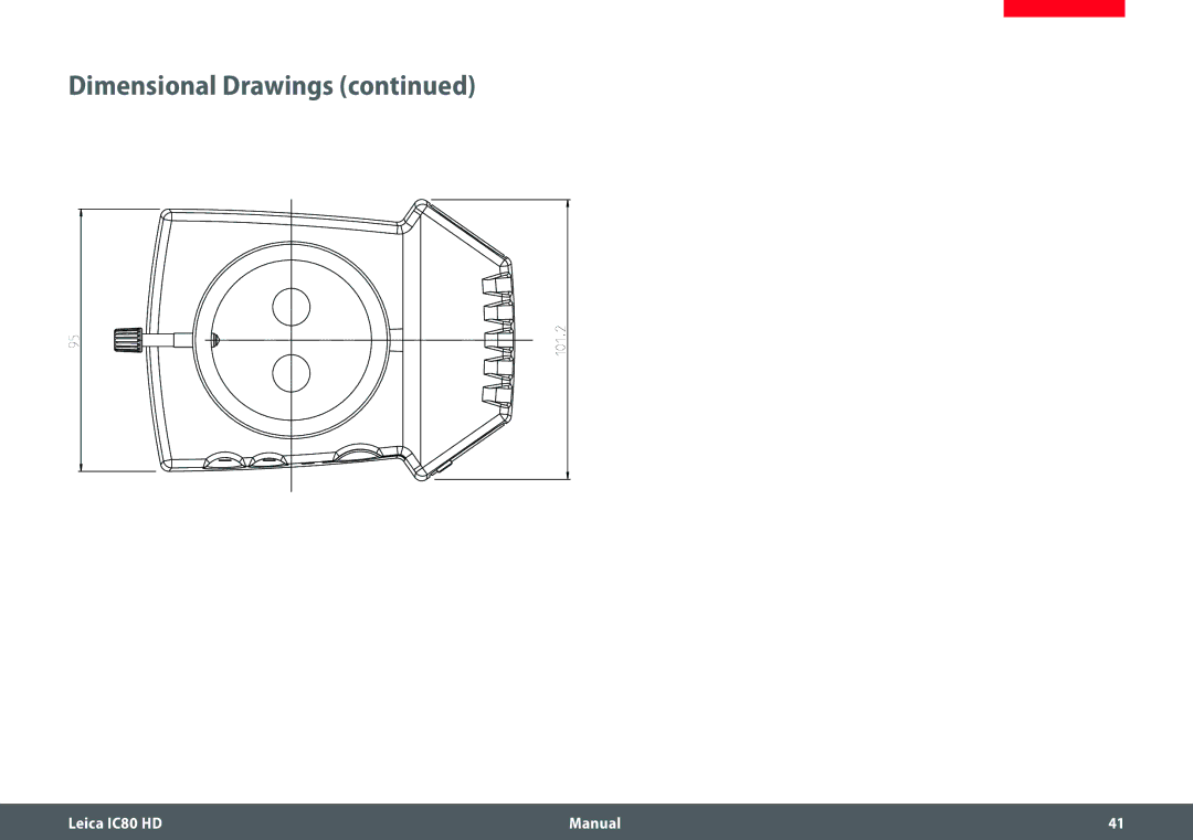 Leica IC80 HD manual Dimensional Drawings 