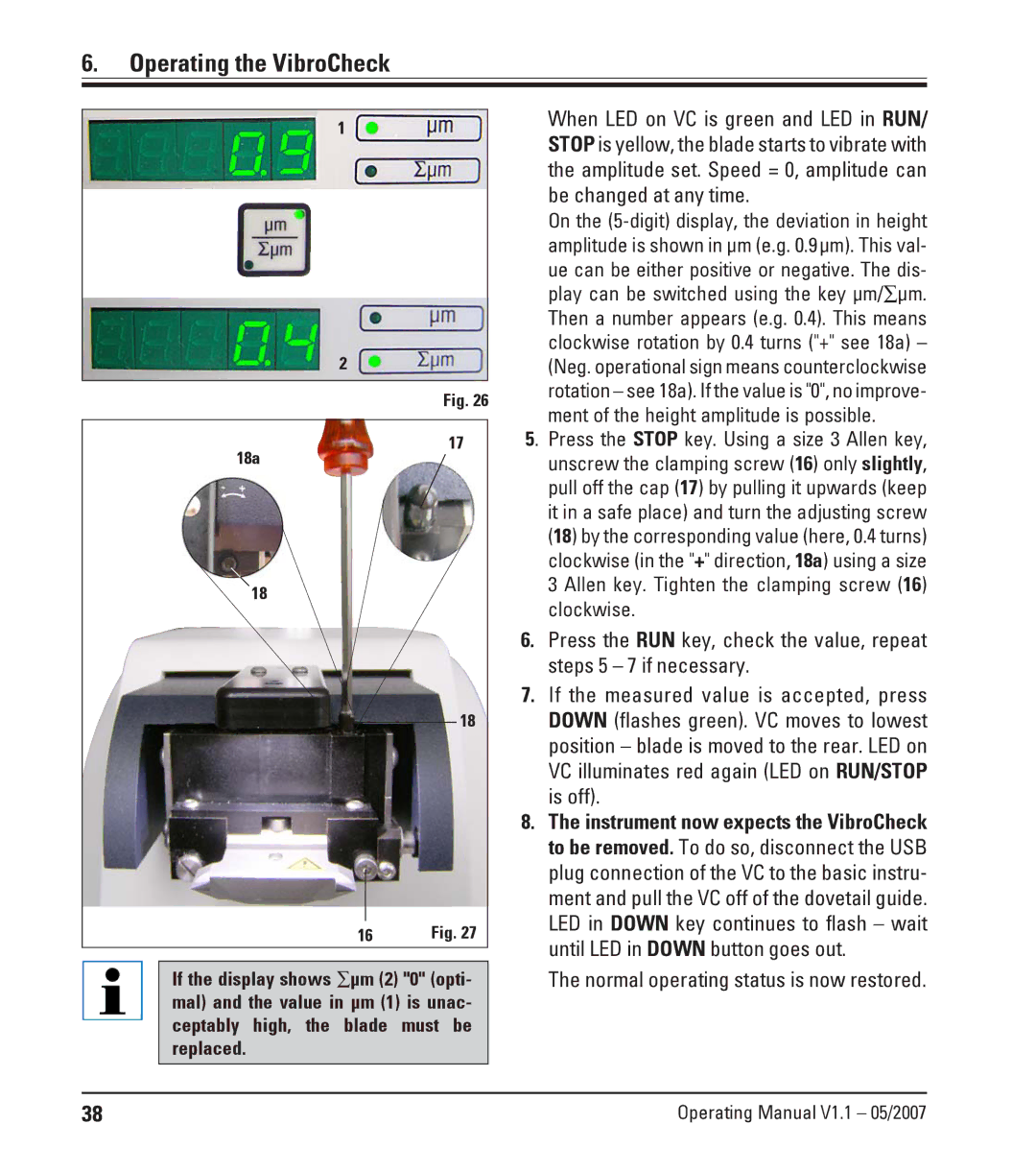 Leica Leica VT1200S manual Normal operating status is now restored 