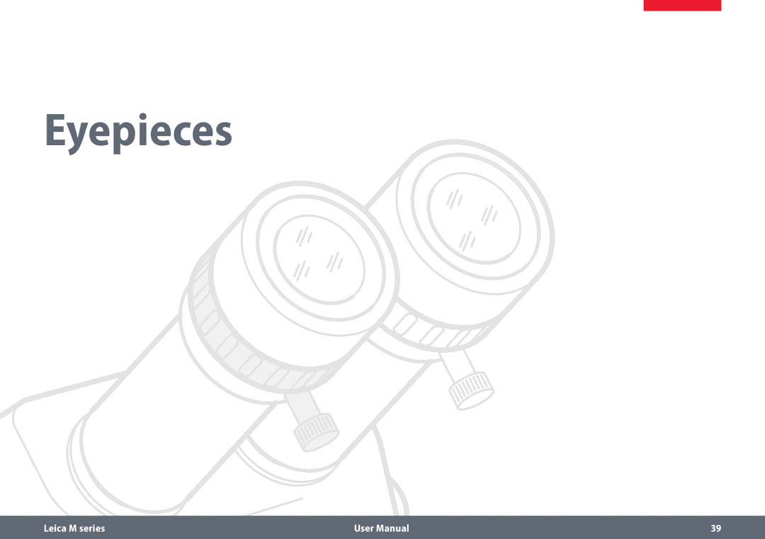 Leica M165 C B, M125 B user manual Eyepieces 