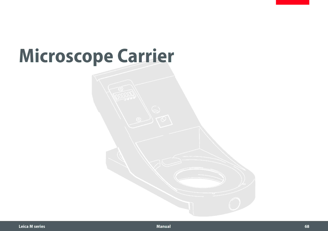 Leica M205 C, M205 A, M165 C manual Microscope Carrier 