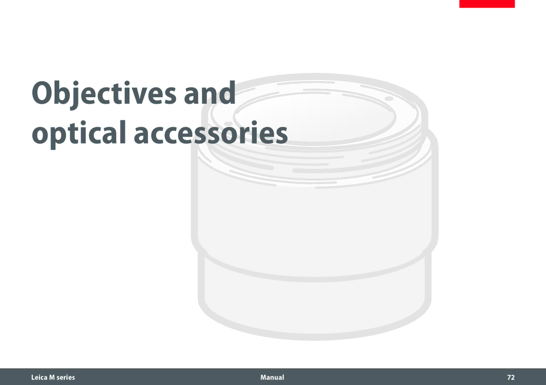 Leica M205 A, M165 C, M205 C manual Objectives Optical accessories 