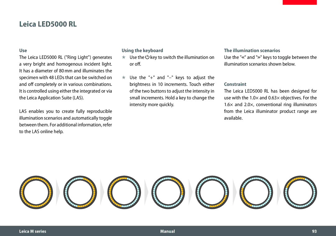 Leica M205 A, M165 C, M205 C manual Leica LED5000 RL, Constraint 