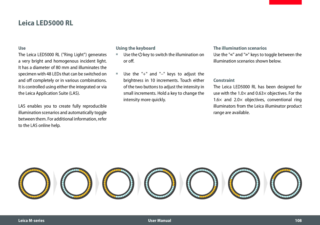 Leica M205 FA user manual Leica LED5000 RL, Constraint 