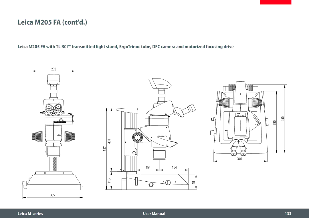 Leica user manual Leica M205 FA contd 