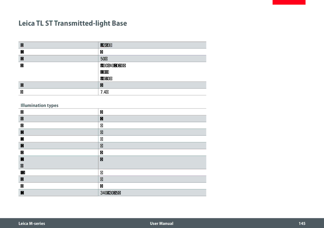 Leica M205 FA user manual Leica TL ST Transmitted-light Base, Illumination types 