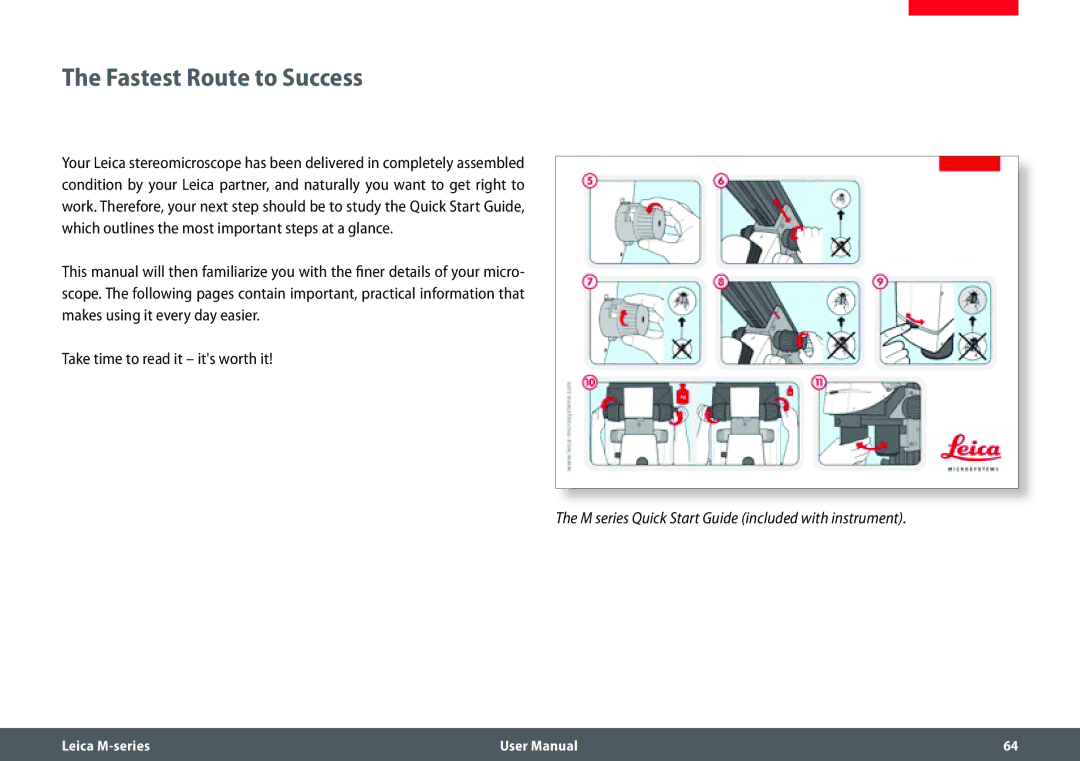 Leica M205 FA user manual Fastest Route to Success 