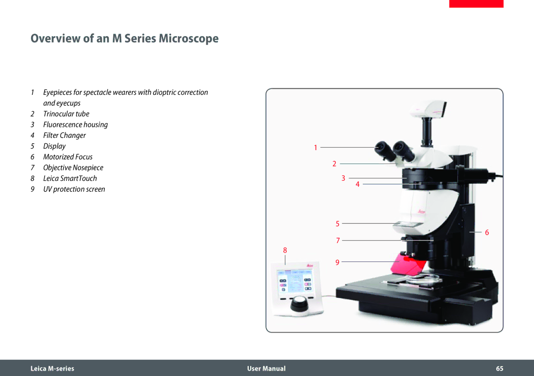 Leica M205 FA user manual Overview of an M Series Microscope 