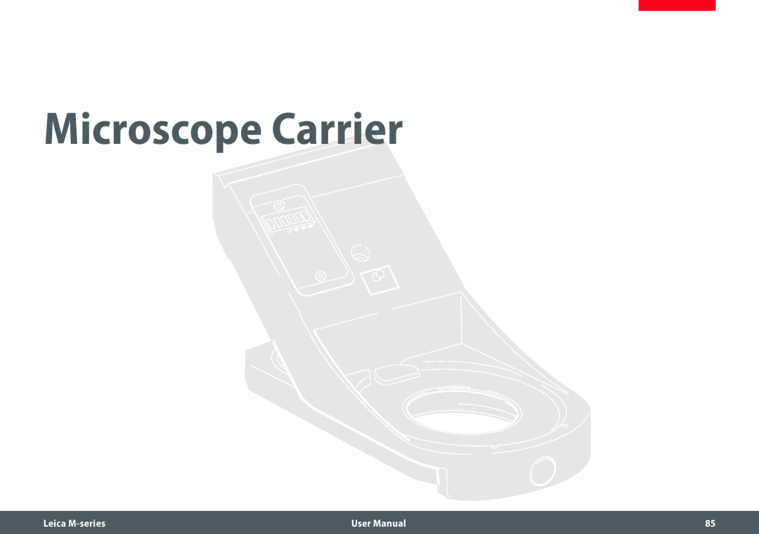 Leica M205 FA user manual Microscope Carrier 