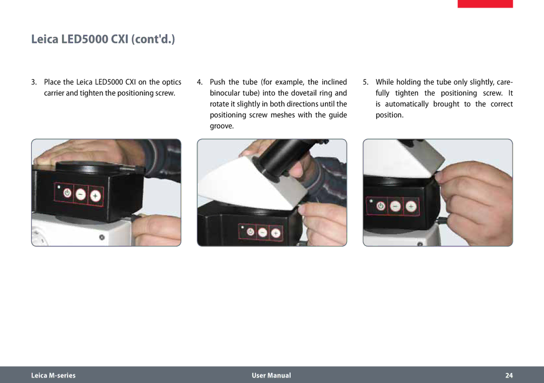 Leica M60, M80 user manual Leica LED5000 CXI contd 