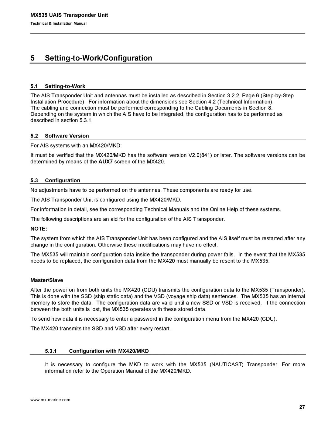 Leica MX535 manual Setting-to-Work/Configuration 