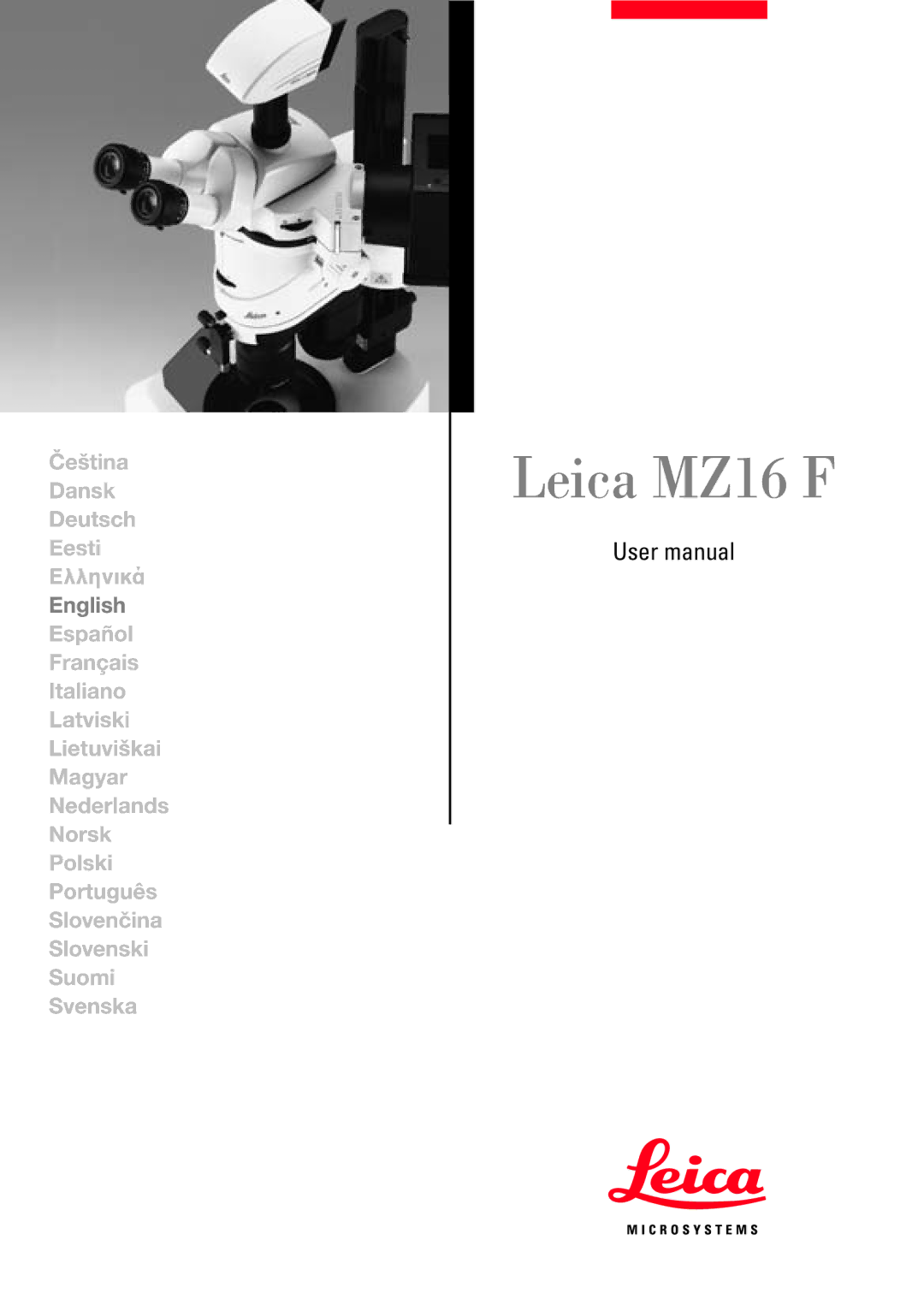 Leica user manual Leica MZ16 F 