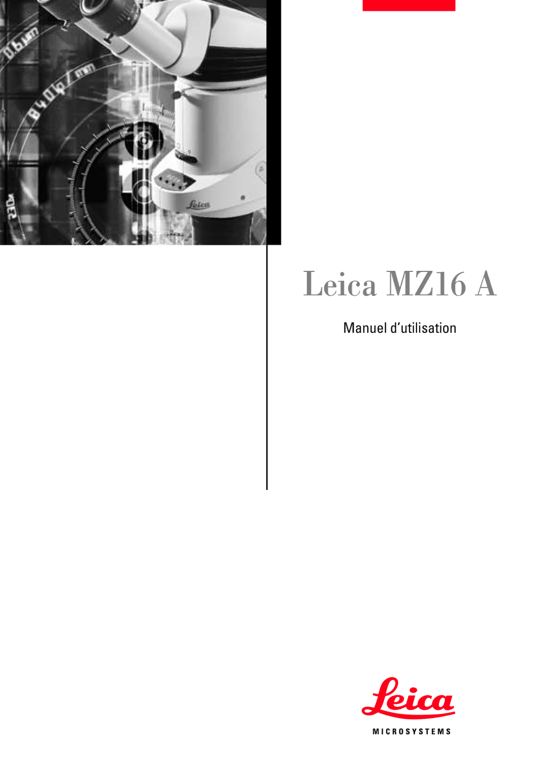 Leica MZ16A manuel dutilisation Leica MZ16 a 