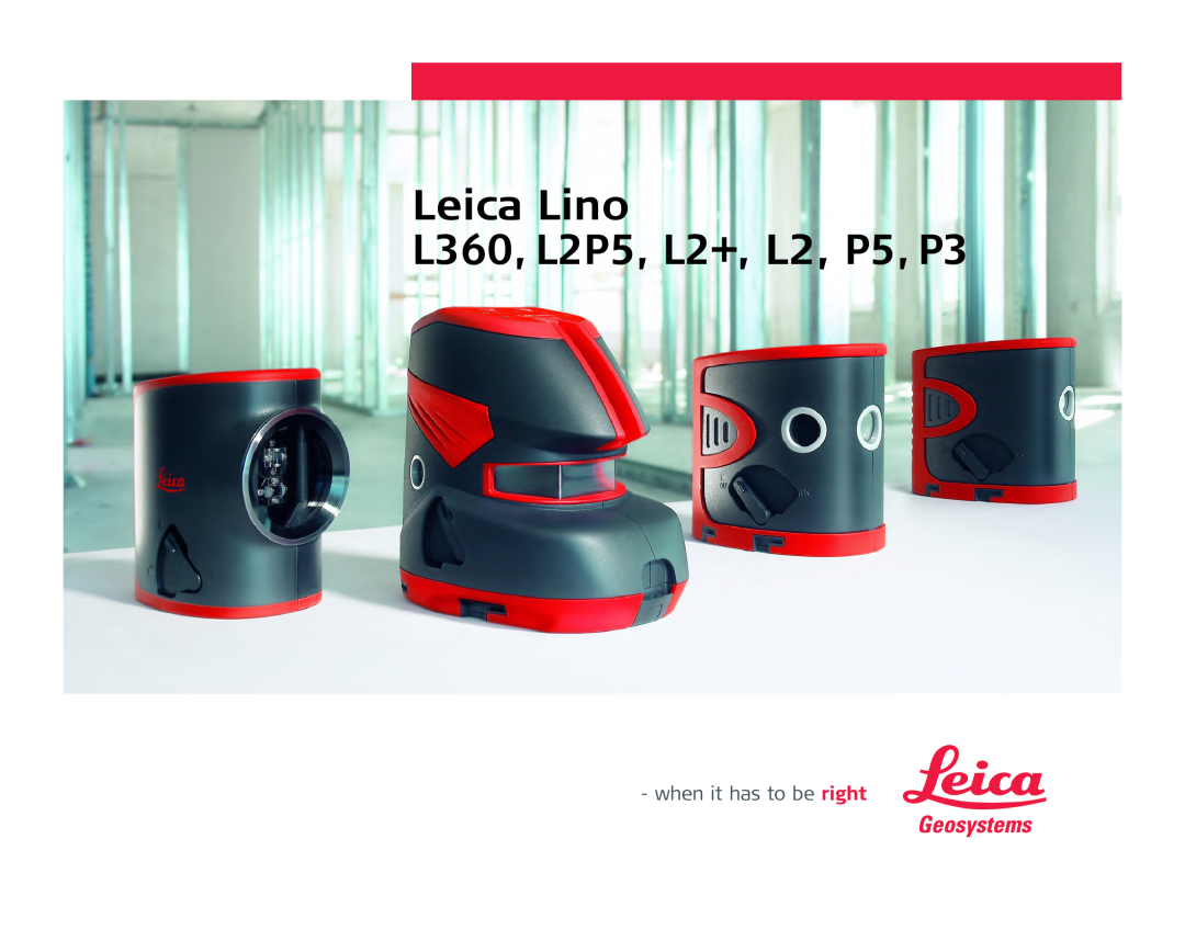 Leica manual Leica Lino L360, L2P5, L2+, L2, P5, P3 