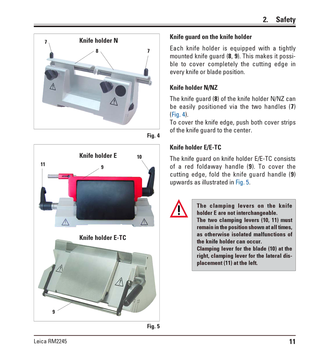 Leica RM2245 instruction manual Safety 