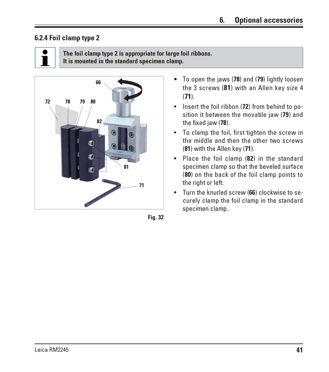 Leica RM2245 instruction manual Optional accessories 