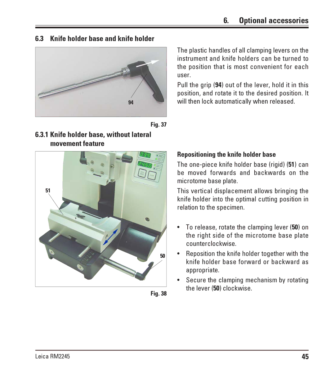 Leica RM2245 instruction manual Optional accessories 