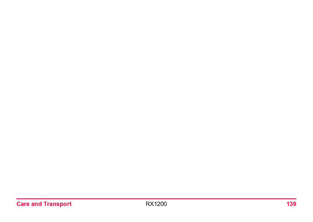 Leica user manual Care and Transport RX1200 139 