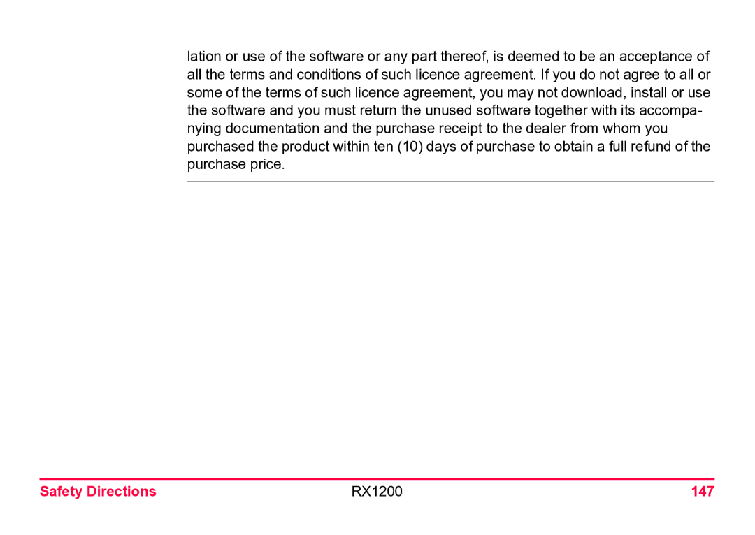 Leica user manual Safety Directions RX1200 147 