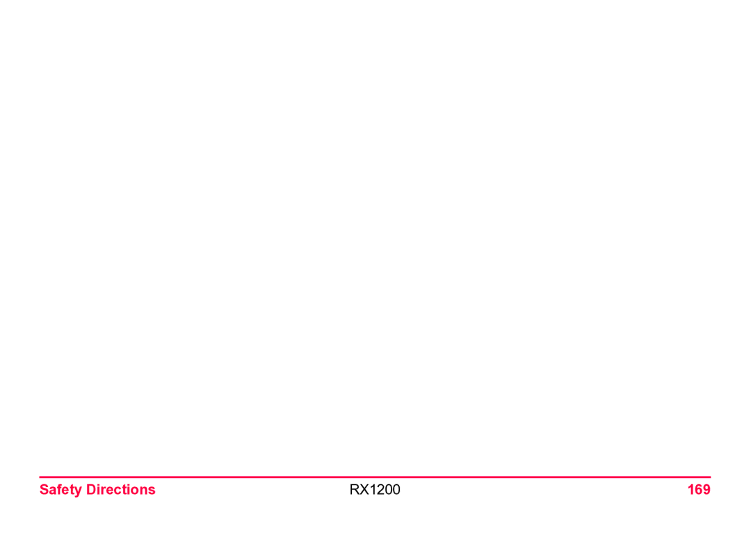 Leica user manual Safety Directions RX1200 169 