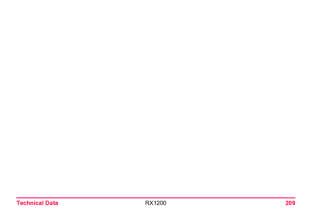 Leica user manual Technical Data RX1200 209 