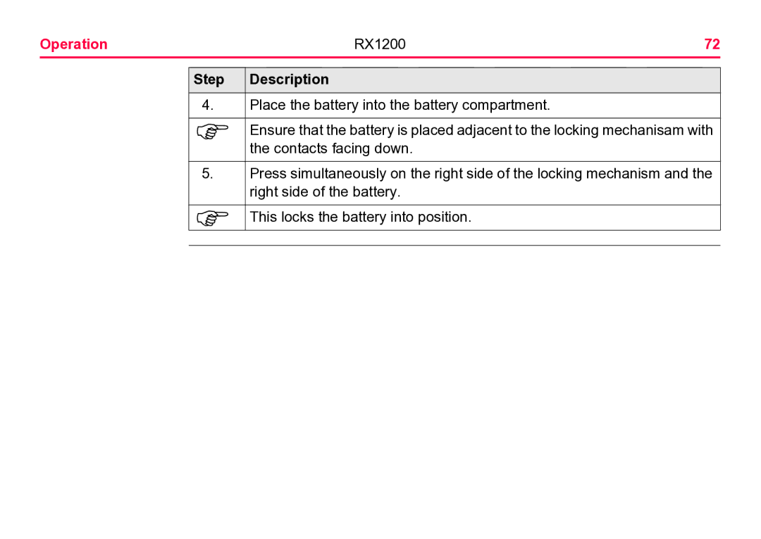 Leica user manual Operation RX1200 