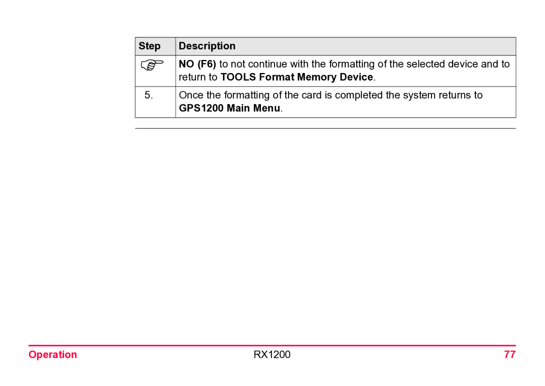 Leica RX1200 user manual Step 