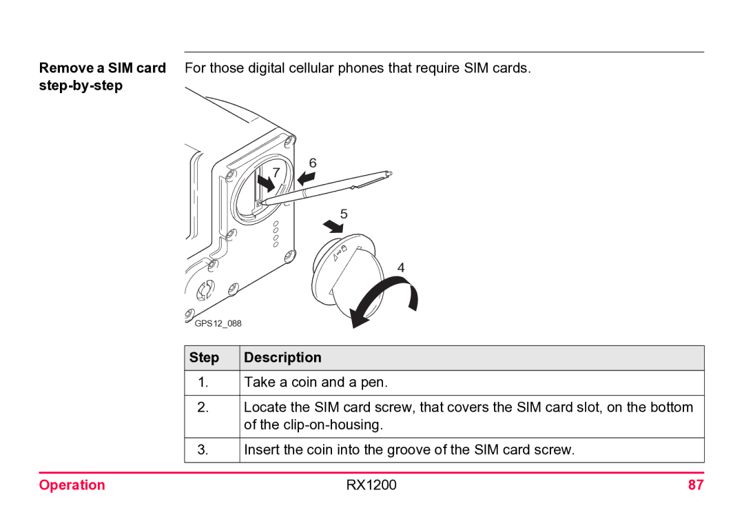 Leica RX1200 user manual GPS12088 