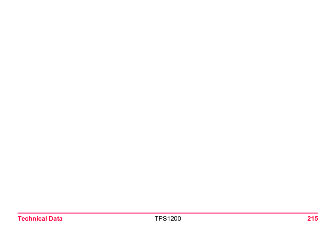 Leica user manual Technical Data TPS1200 215 