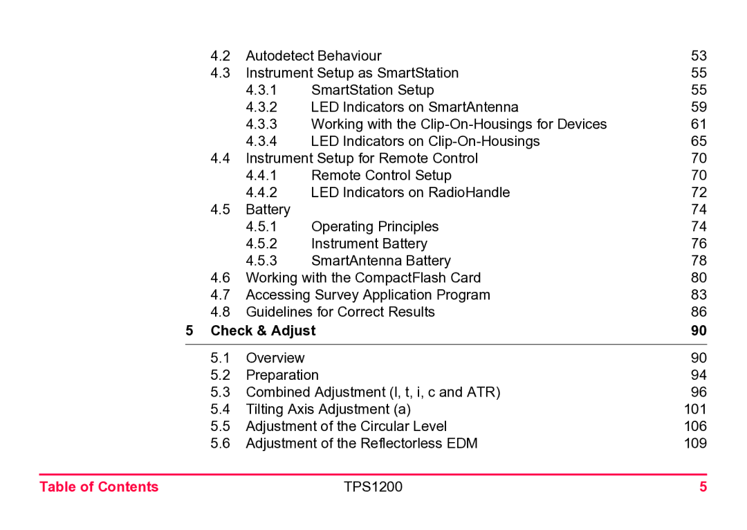 Leica TPS1200 user manual Check & Adjust 