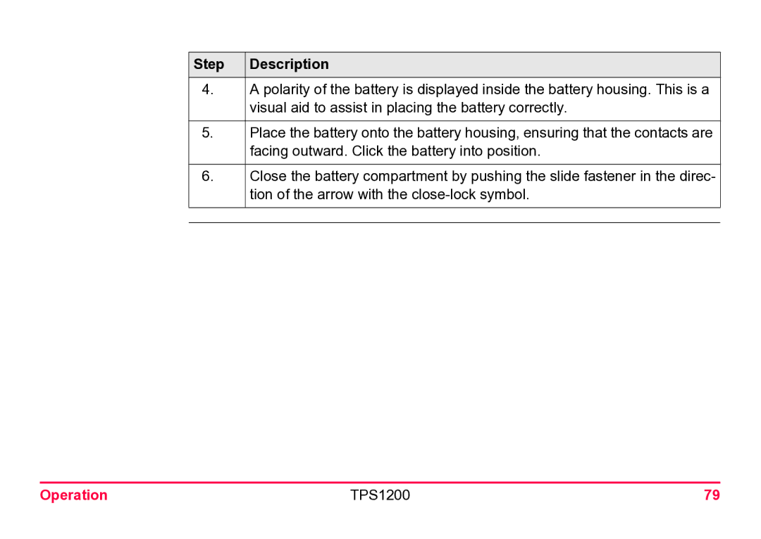 Leica user manual Operation TPS1200 