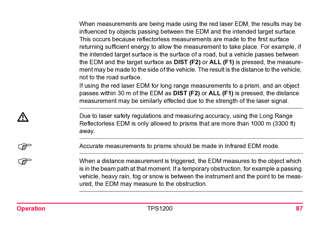 Leica user manual Operation TPS1200 