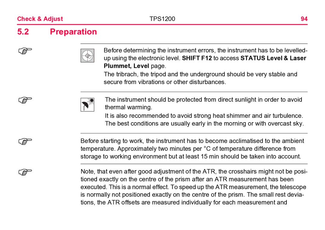 Leica TPS1200 user manual 