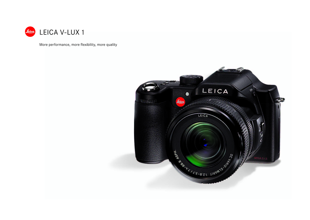 Leica V-LUX 1 manual Leica V- LUX 