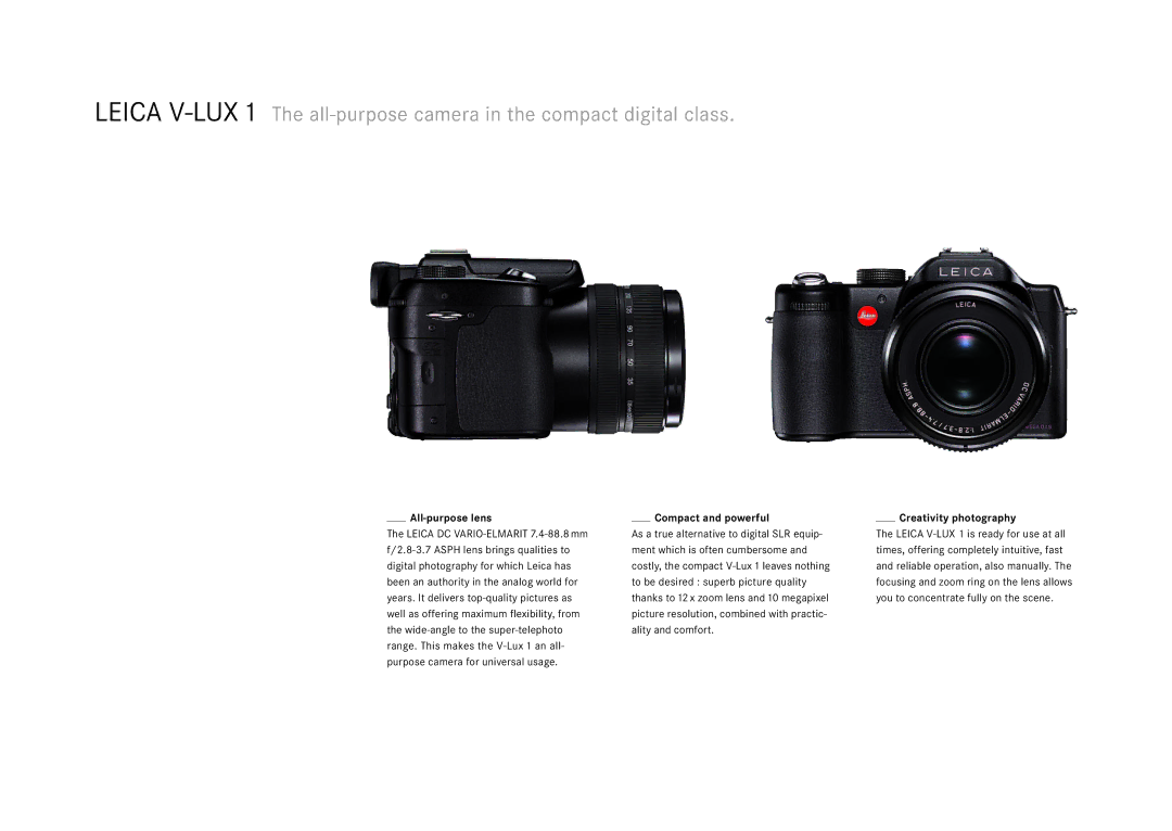 Leica V-LUX 1 manual All-purpose lens 