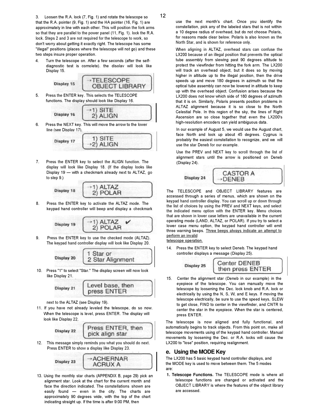 Leisure Time LX20 instruction manual Using the Mode Key 