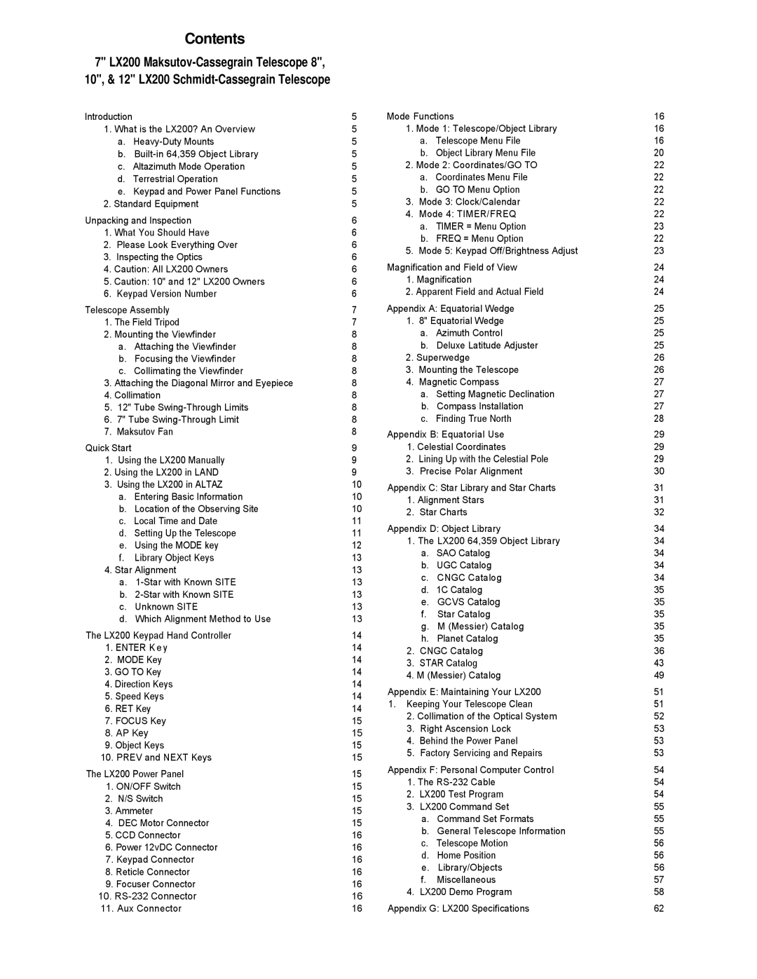 Leisure Time LX20 instruction manual Contents 