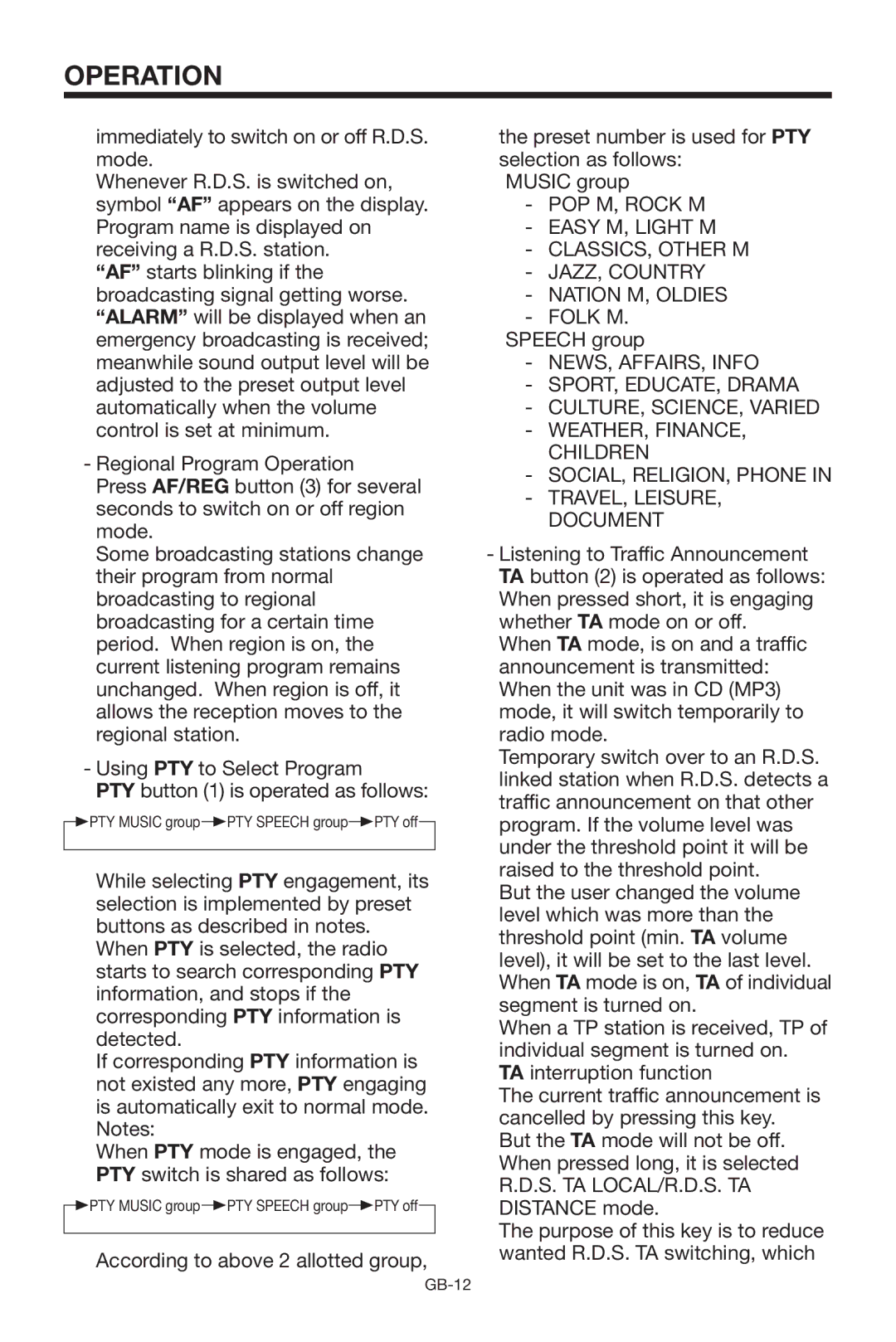 Lenco Marine CS-1004 owner manual Speech group 