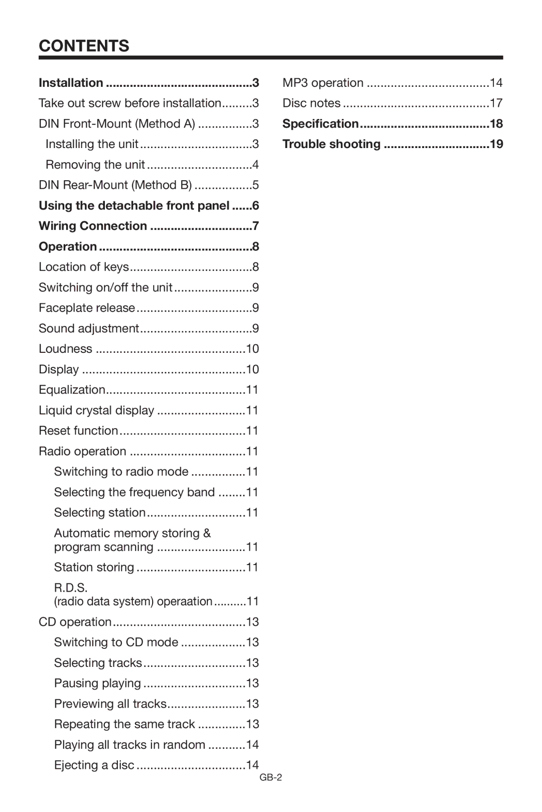 Lenco Marine CS-1004 owner manual Contents 