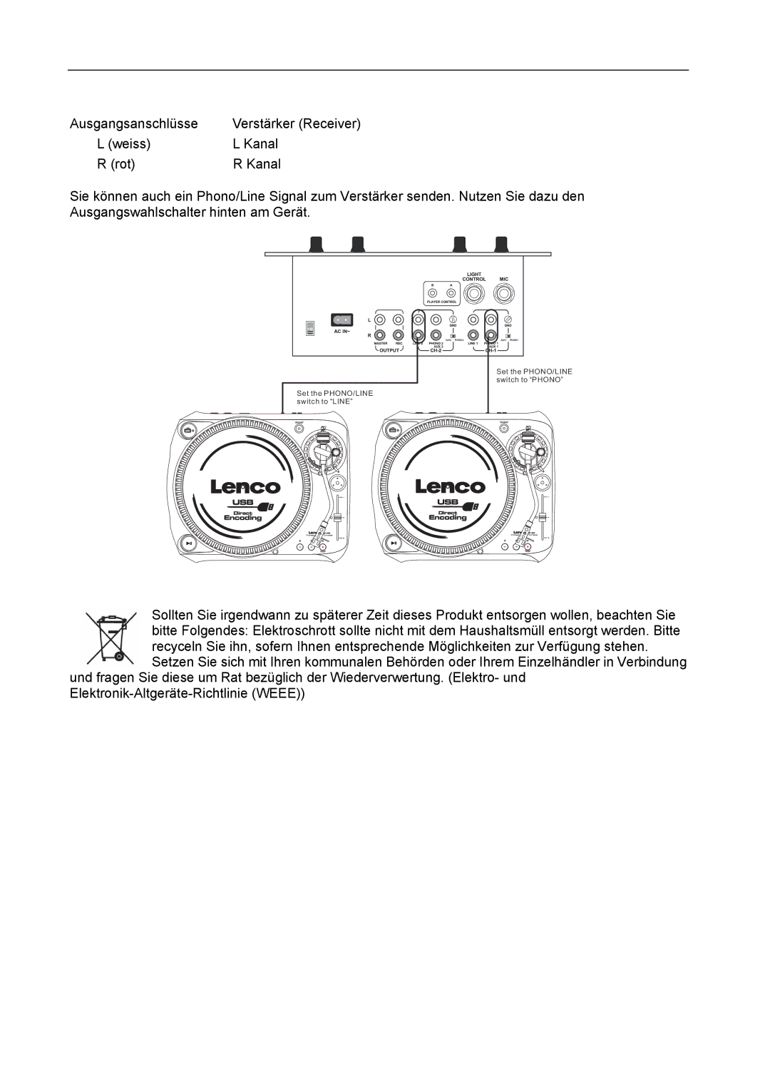 Lenco Marine L-80 USB user manual Ausgangsanschlüsse 